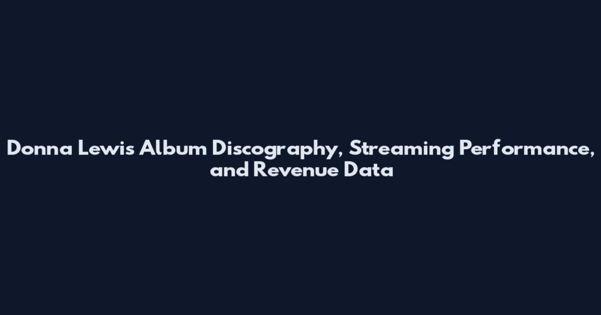 Donna Lewis Album Discography, Streaming Performance, and Revenue Data