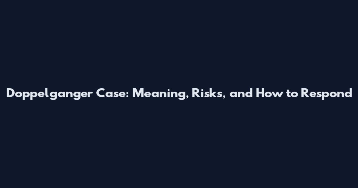 Doppelganger Case: Meaning, Risks, and How to Respond