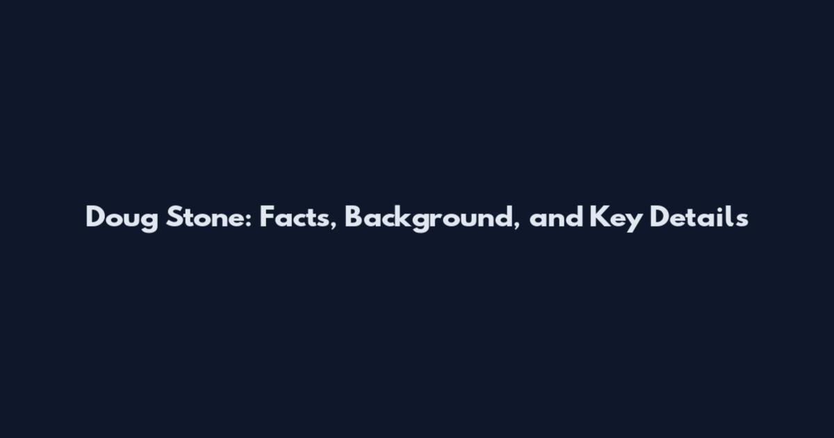 Doug Stone: Facts, Background, and Key Details