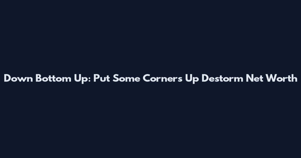 Down Bottom Up: Put Some Corners Up Destorm Net Worth