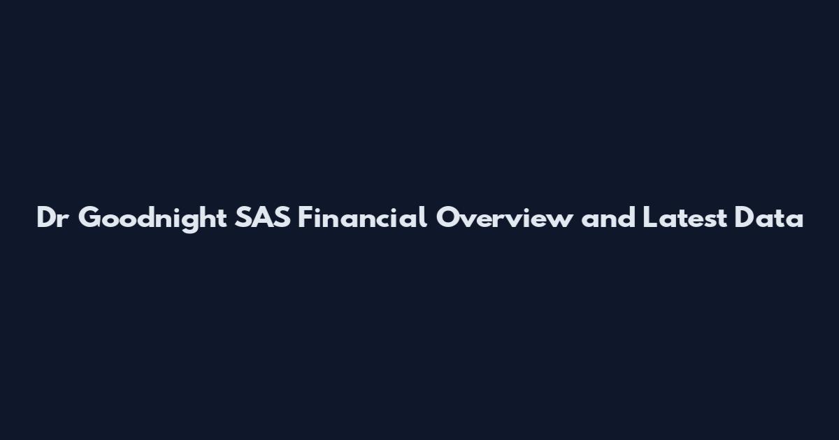 Dr Goodnight SAS Financial Overview and Latest Data