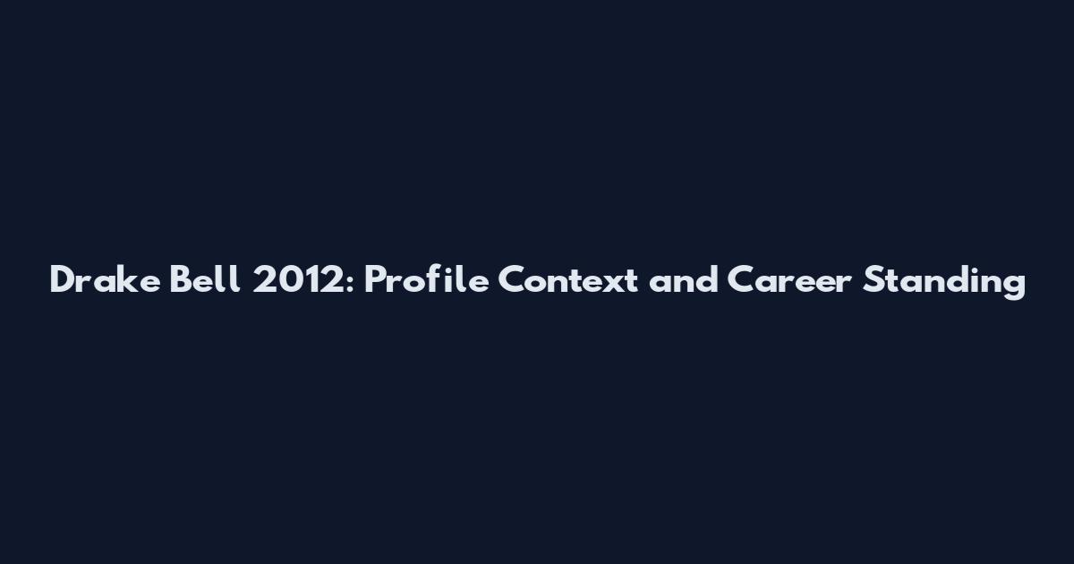 Drake Bell 2012: Profile Context and Career Standing