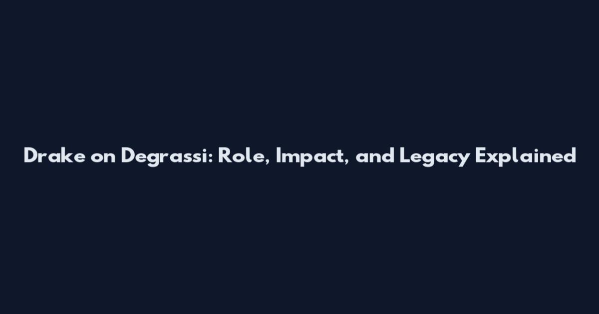 Drake on Degrassi: Role, Impact, and Legacy Explained
