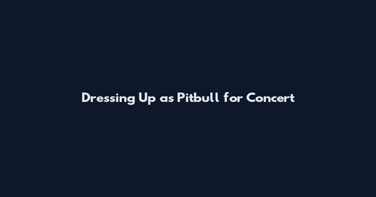 Dressing Up as Pitbull for Concert