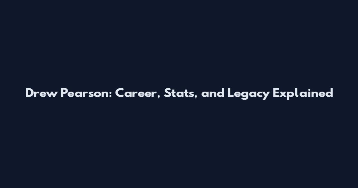 Drew Pearson: Career, Stats, and Legacy Explained
