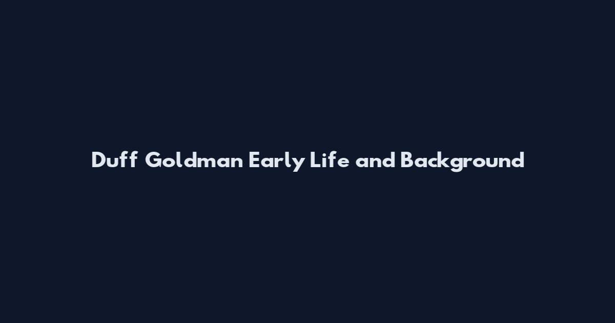 Duff Goldman Early Life and Background