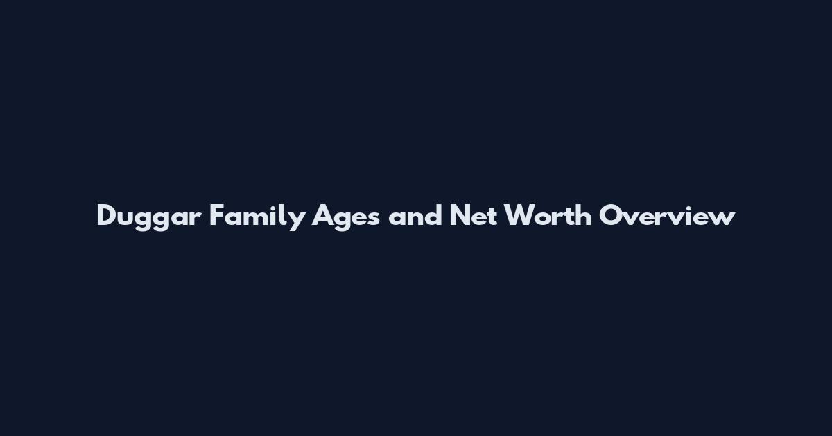 Duggar Family Ages and Net Worth Overview