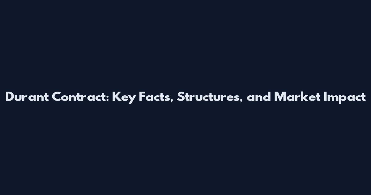 Durant Contract: Key Facts, Structures, and Market Impact