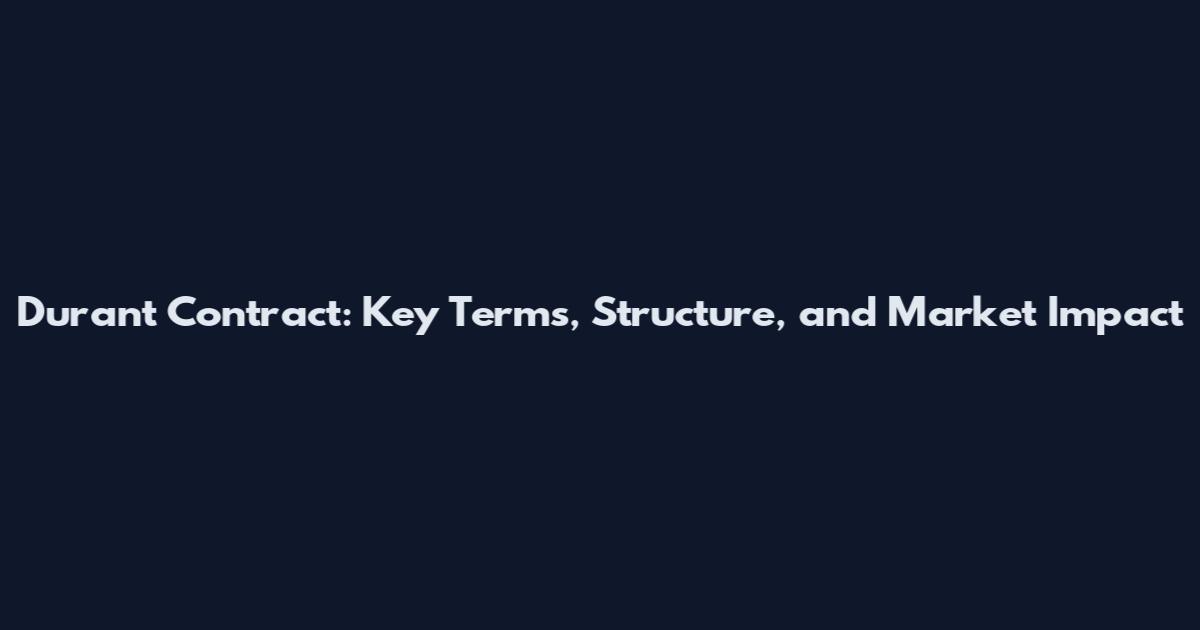 Durant Contract: Key Terms, Structure, and Market Impact