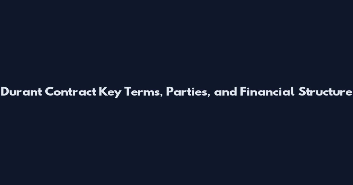 Durant Contract Key Terms, Parties, and Financial Structure