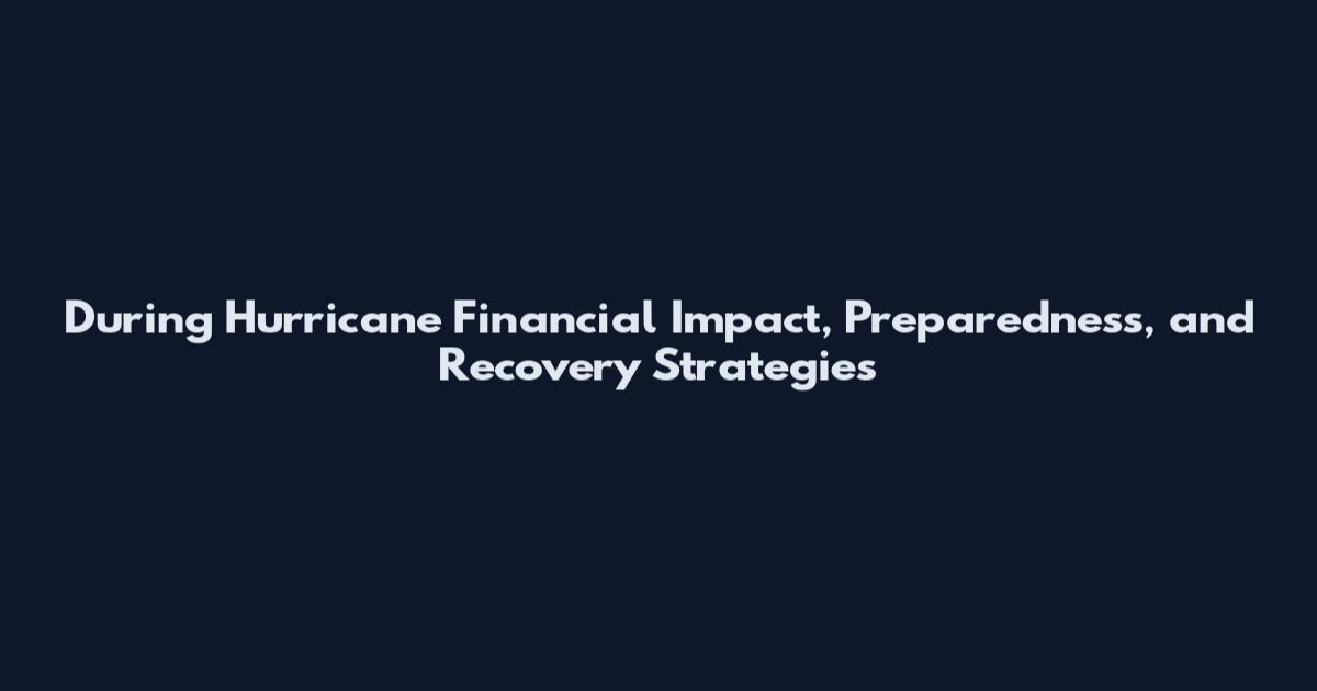During Hurricane Financial Impact, Preparedness, and Recovery Strategies