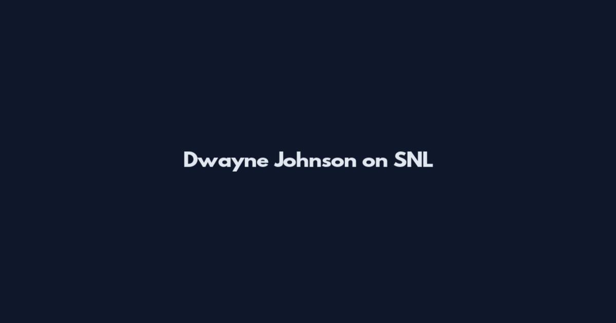 Dwayne Johnson on SNL