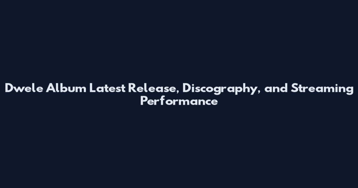 Dwele Album Latest Release, Discography, and Streaming Performance