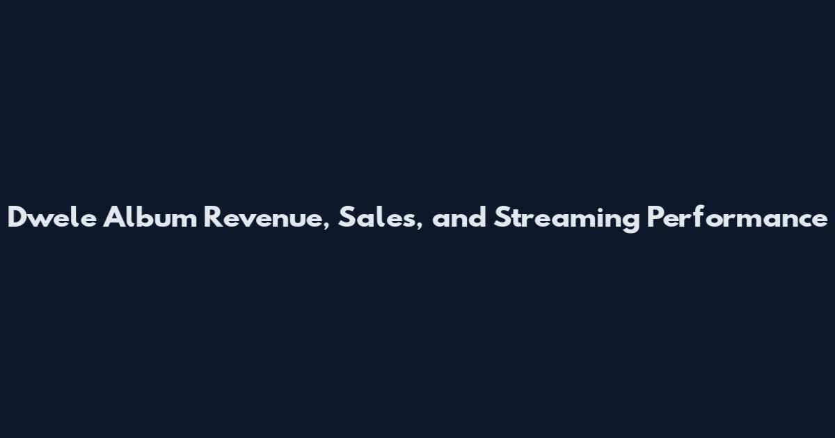Dwele Album Revenue, Sales, and Streaming Performance