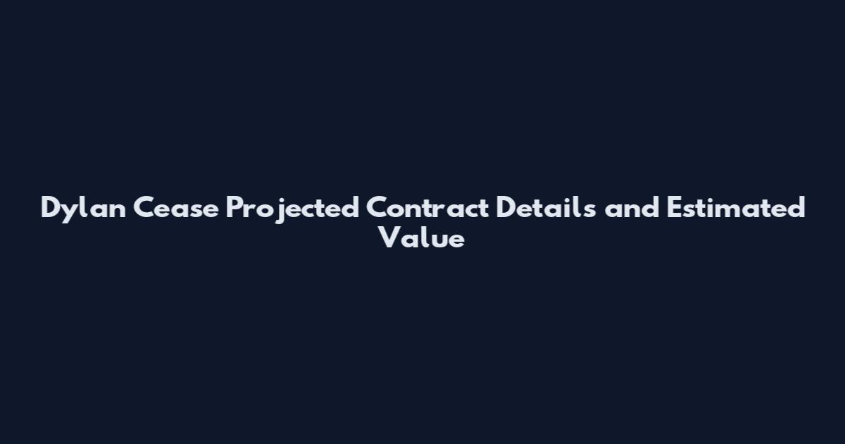 Dylan Cease Projected Contract Details and Estimated Value