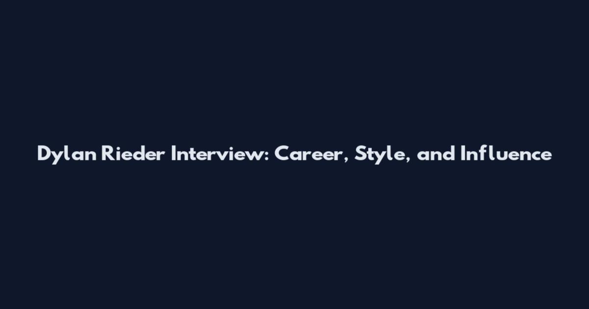 Dylan Rieder Interview: Career, Style, and Influence