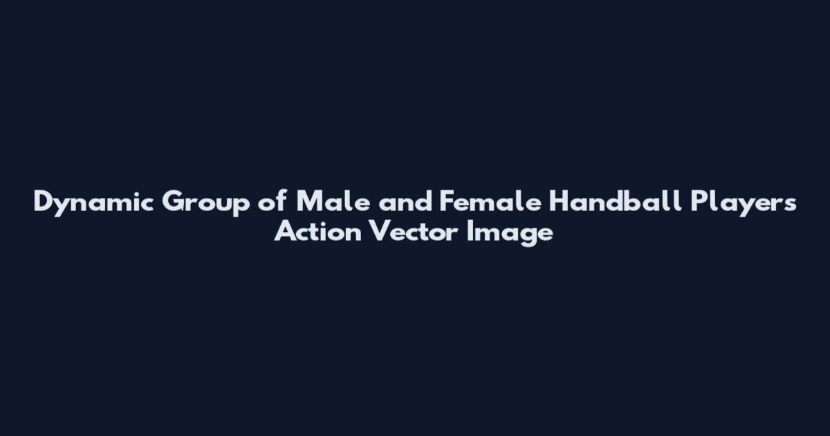 Dynamic Group of Male and Female Handball Players Action Vector Image