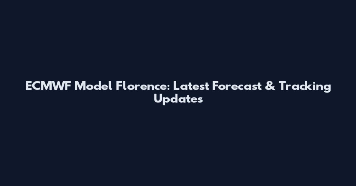 ECMWF Model Florence: Latest Forecast & Tracking Updates