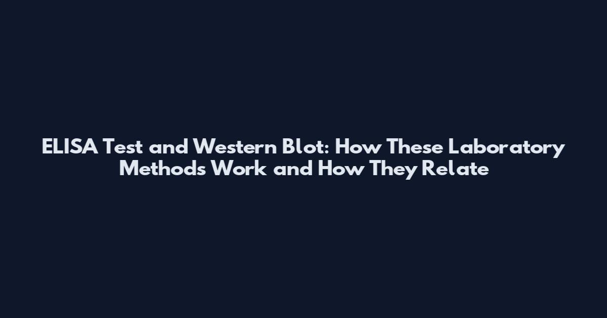 ELISA Test and Western Blot: How These Laboratory Methods Work and How They Relate