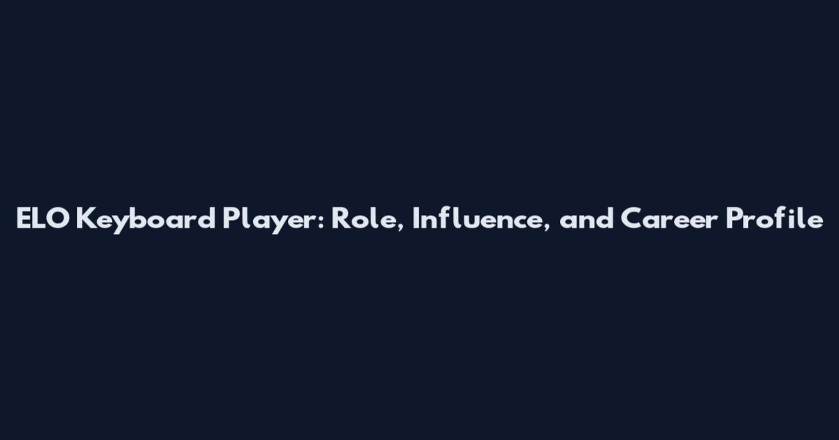 ELO Keyboard Player: Role, Influence, and Career Profile