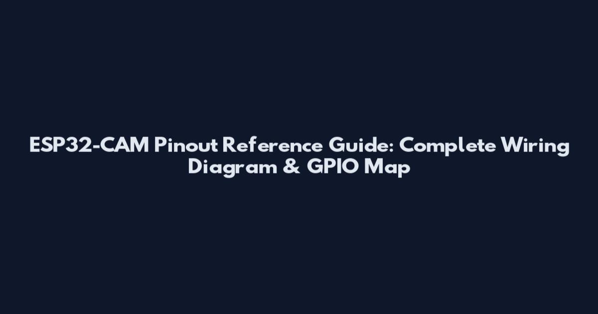 ESP32-CAM Pinout Reference Guide: Complete Wiring Diagram & GPIO Map