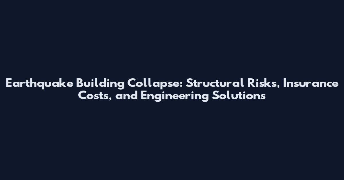 Earthquake Building Collapse: Structural Risks, Insurance Costs, and Engineering Solutions