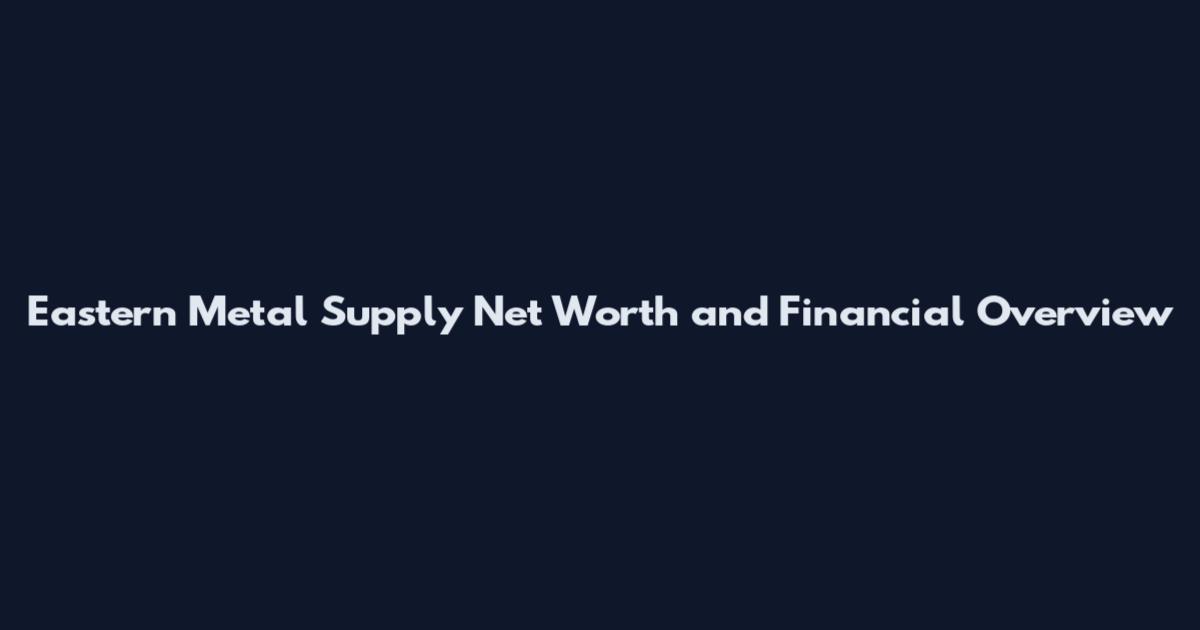 Eastern Metal Supply Net Worth and Financial Overview