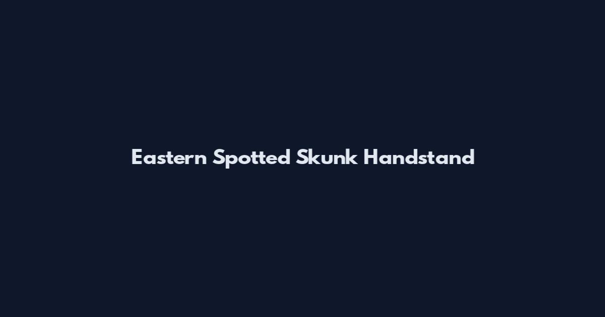 Eastern Spotted Skunk Handstand