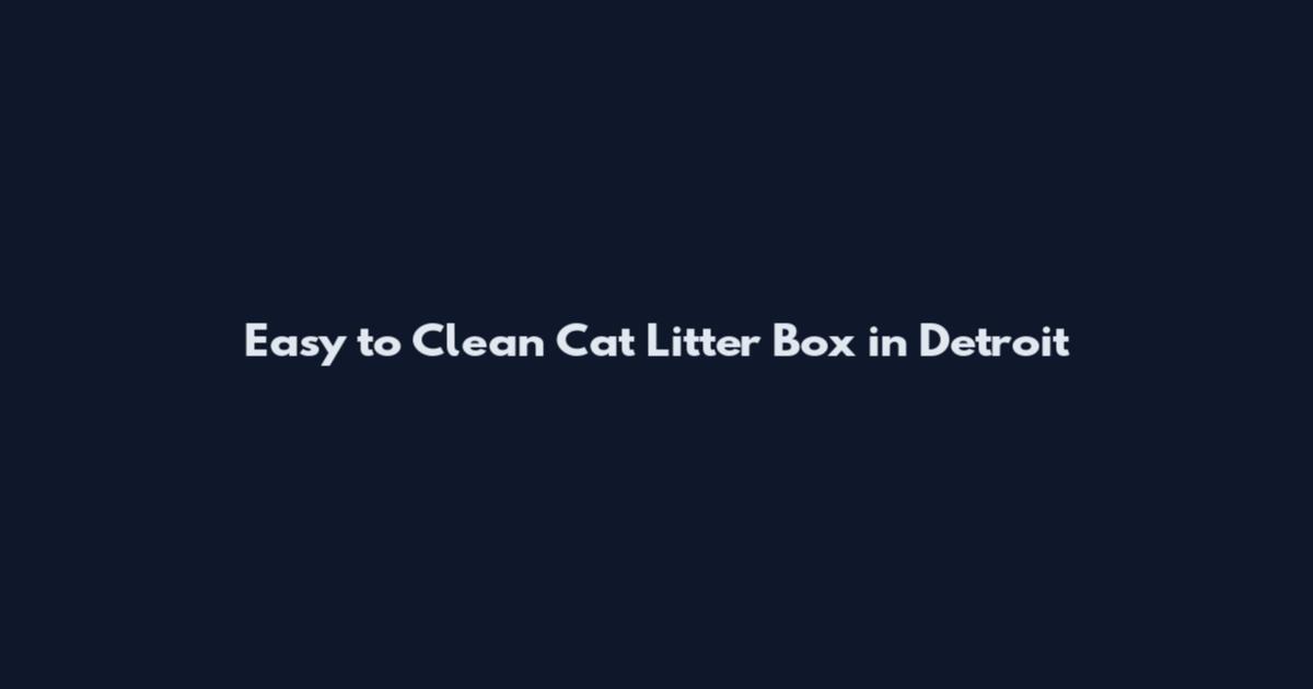 Easy to Clean Cat Litter Box in Detroit