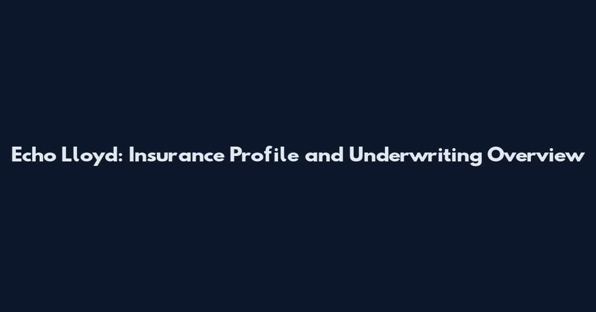 Echo Lloyd: Insurance Profile and Underwriting Overview