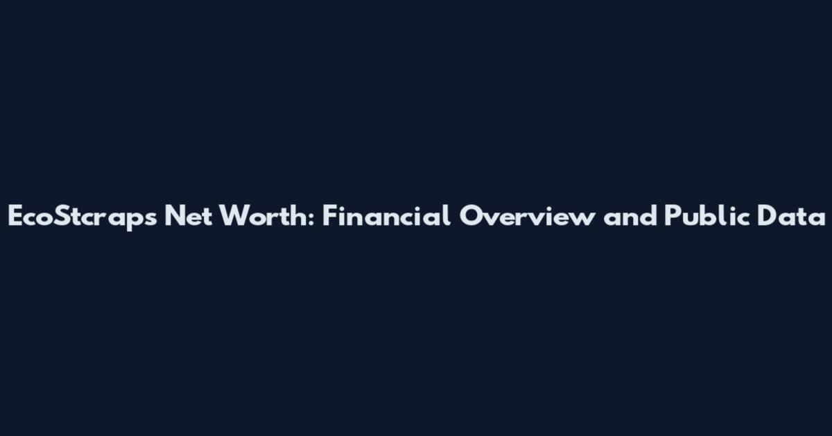 EcoStcraps Net Worth: Financial Overview and Public Data