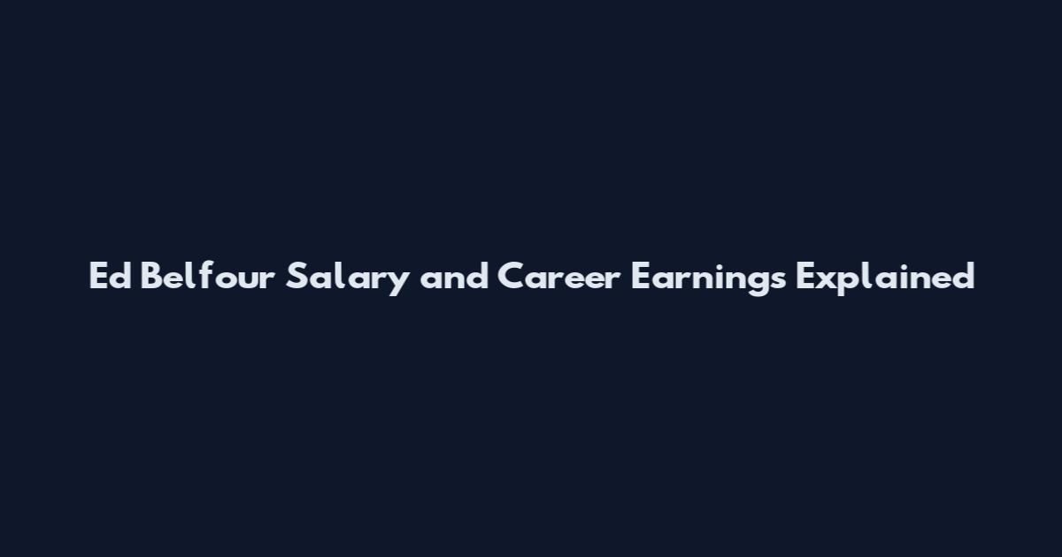 Ed Belfour Salary and Career Earnings Explained