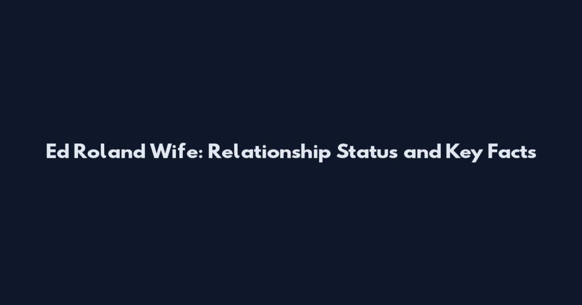Ed Roland Wife: Relationship Status and Key Facts