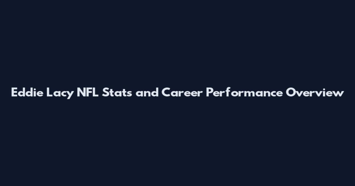 Eddie Lacy NFL Stats and Career Performance Overview