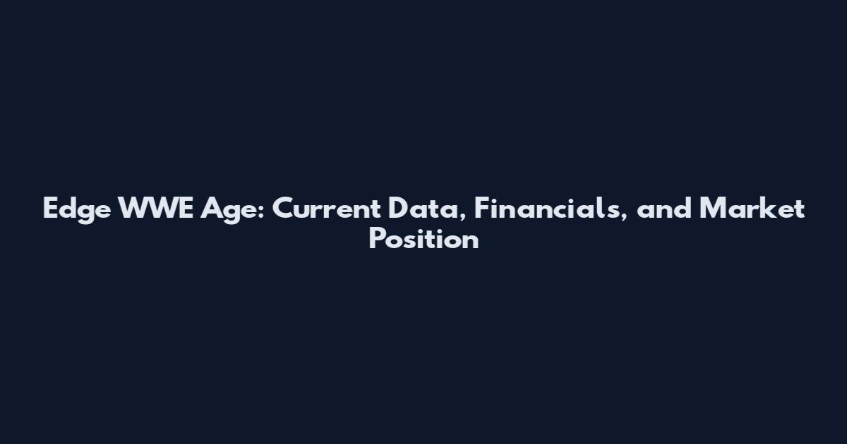 Edge WWE Age: Current Data, Financials, and Market Position