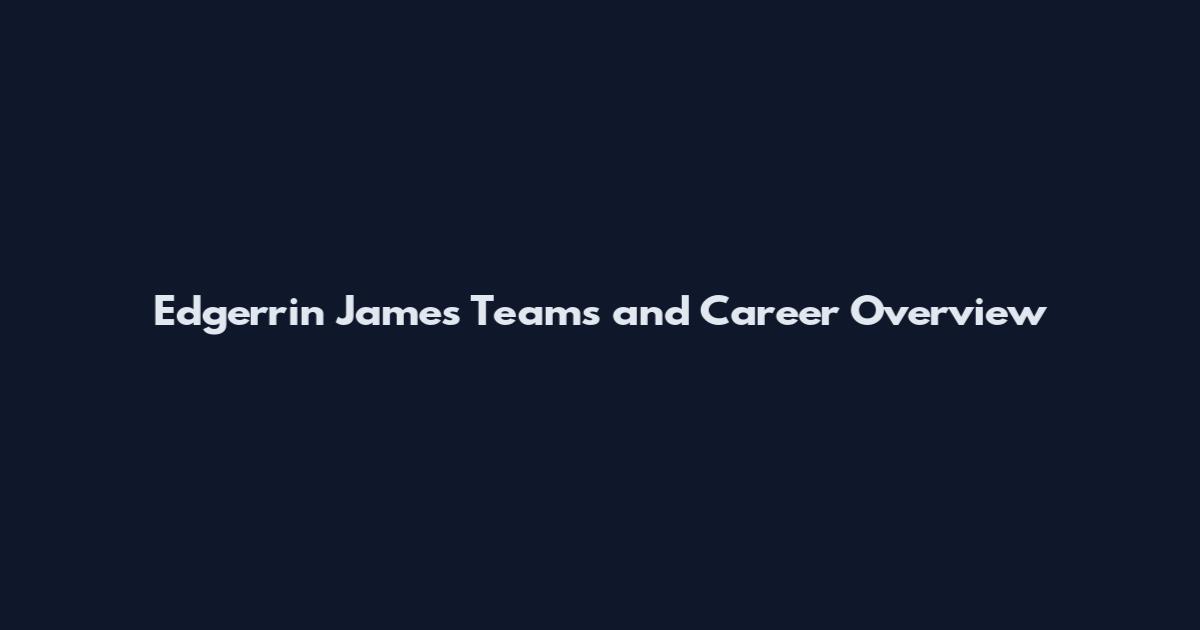 Edgerrin James Teams and Career Overview