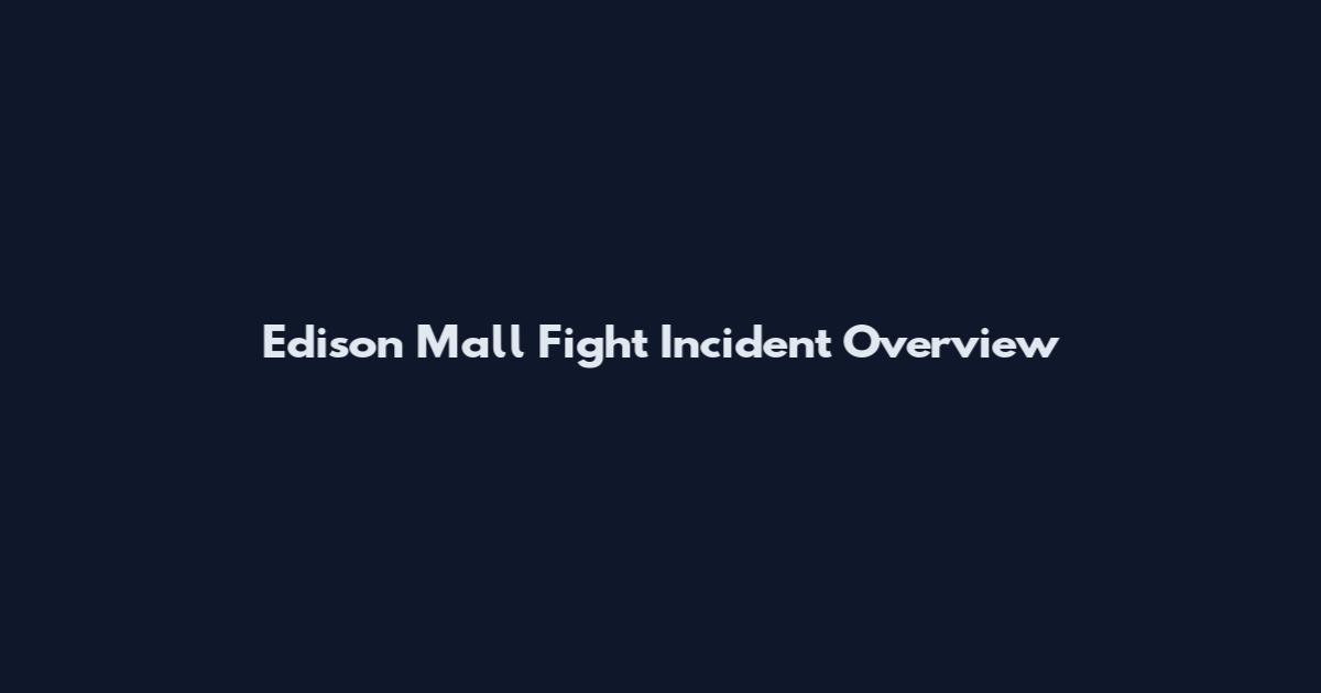 Edison Mall Fight Incident Overview