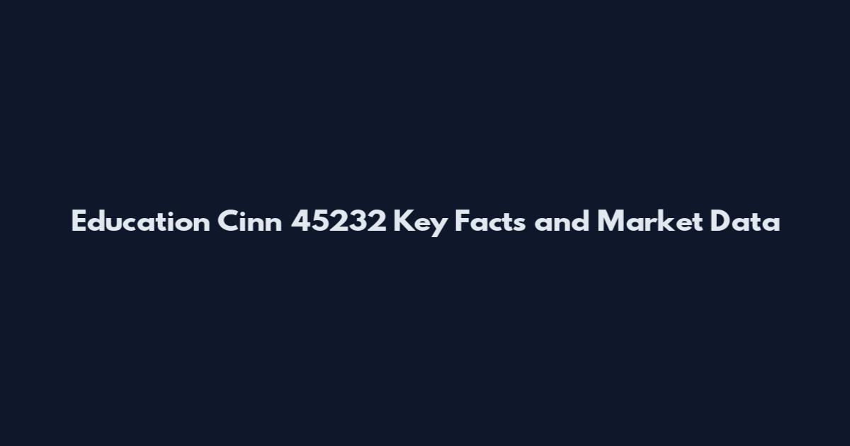 Education Cinn 45232 Key Facts and Market Data