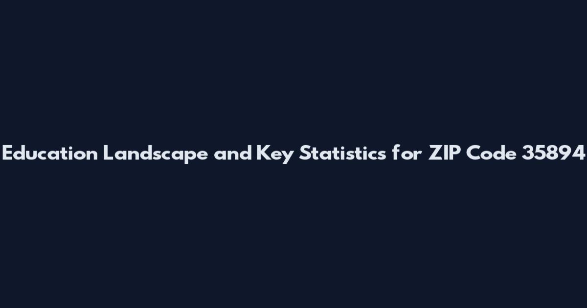 Education Landscape and Key Statistics for ZIP Code 35894