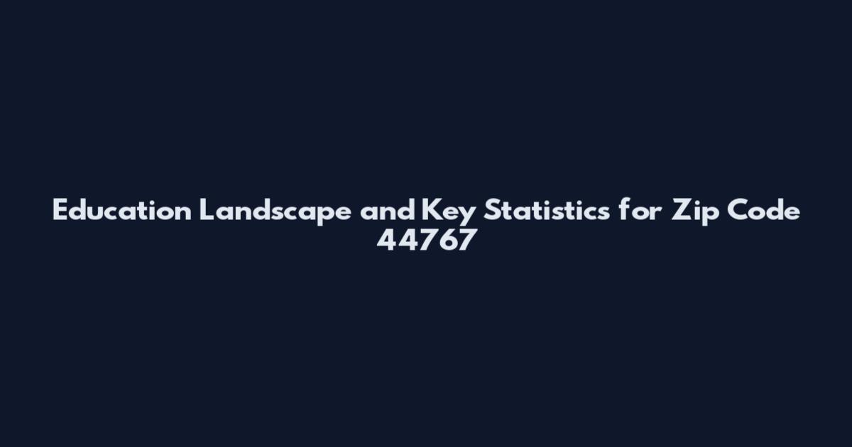 Education Landscape and Key Statistics for Zip Code 44767