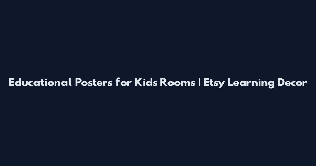 Educational Posters for Kids Rooms | Etsy Learning Decor