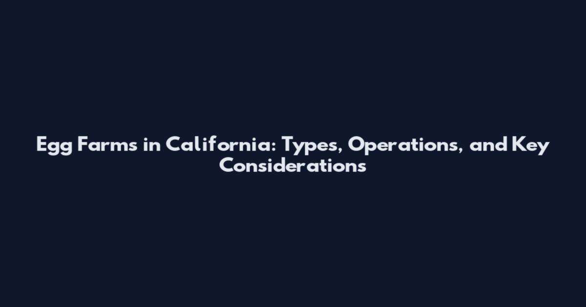 Egg Farms in California: Types, Operations, and Key Considerations
