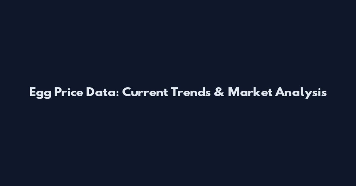Egg Price Data: Current Trends & Market Analysis