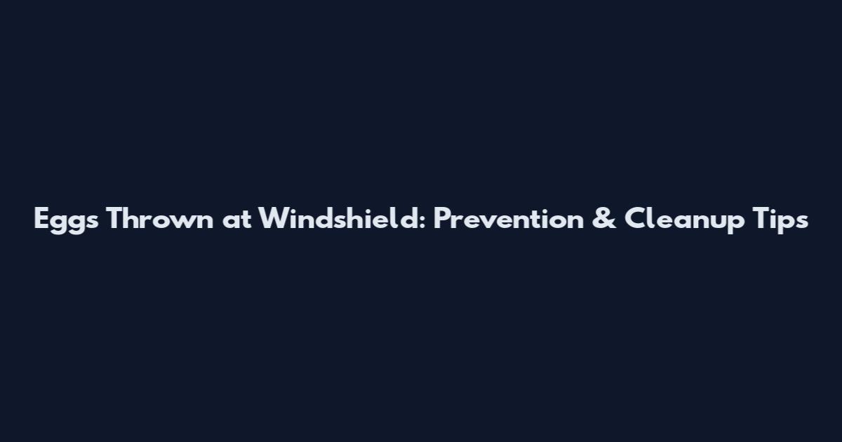 Eggs Thrown at Windshield: Prevention & Cleanup Tips