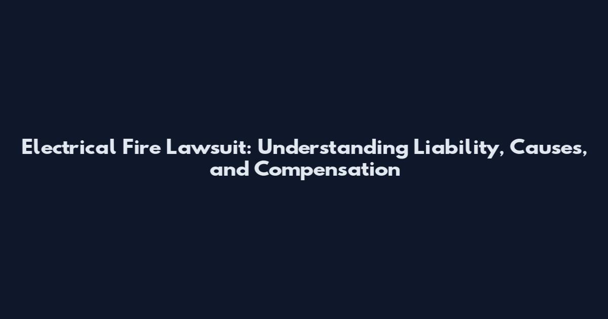 Electrical Fire Lawsuit: Understanding Liability, Causes, and Compensation