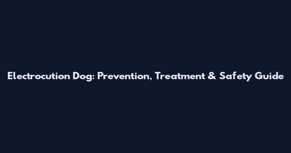 Electrocution Dog: Prevention, Treatment & Safety Guide
