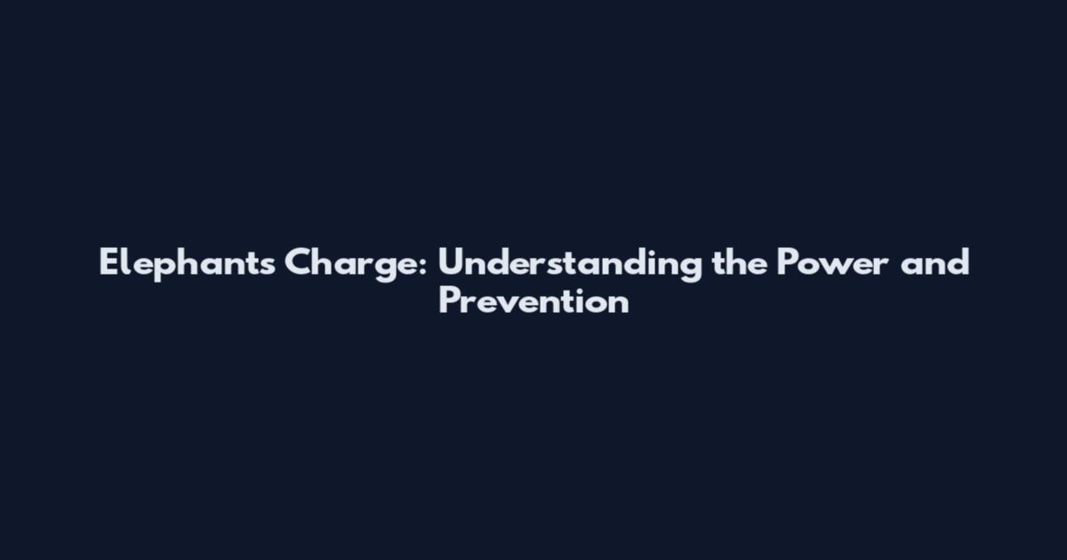 Elephants Charge: Understanding the Power and Prevention