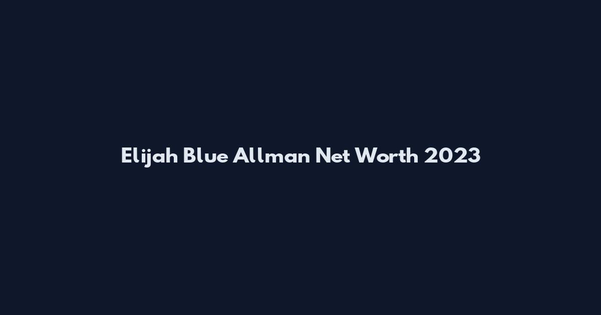 Elijah Blue Allman Net Worth 2023
