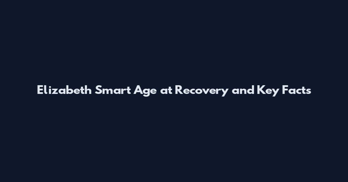 Elizabeth Smart Age at Recovery and Key Facts