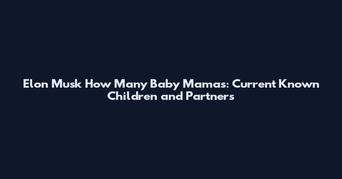 Elon Musk How Many Baby Mamas: Current Known Children and Partners